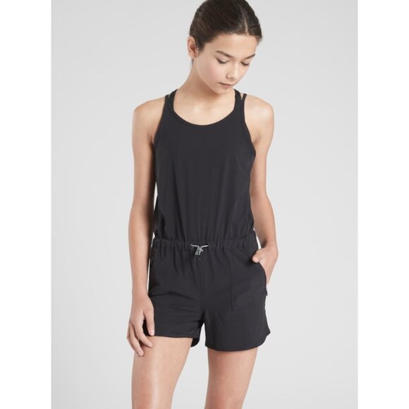 Athleta Girls Ready to Go Black Romper - Picture 2 of 12